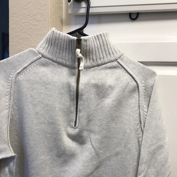 Men’s American Eagle Outfitters 100% cotton cream and grey 1/4 zip sweater - Picture 3 of 8